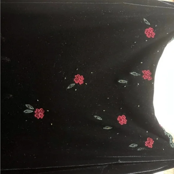 Stanley Black Slip Dress with Pink Floral Embroidery - Picture 2 of 3